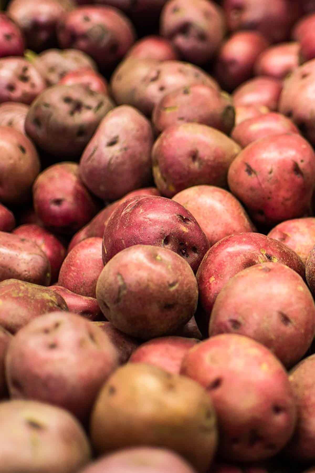 A bunch of kerrs pink potatoes.