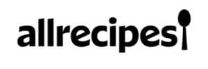 Allrecipes logo in black and white.